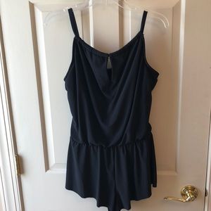 Aqua green brand black Polyester spandex nylon romper